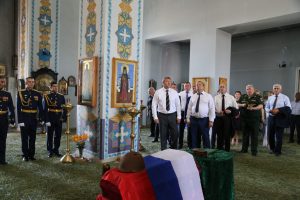 Церемония захоронения красноармейца Бочарникова Ивана Сергеевича в г.Камызяк